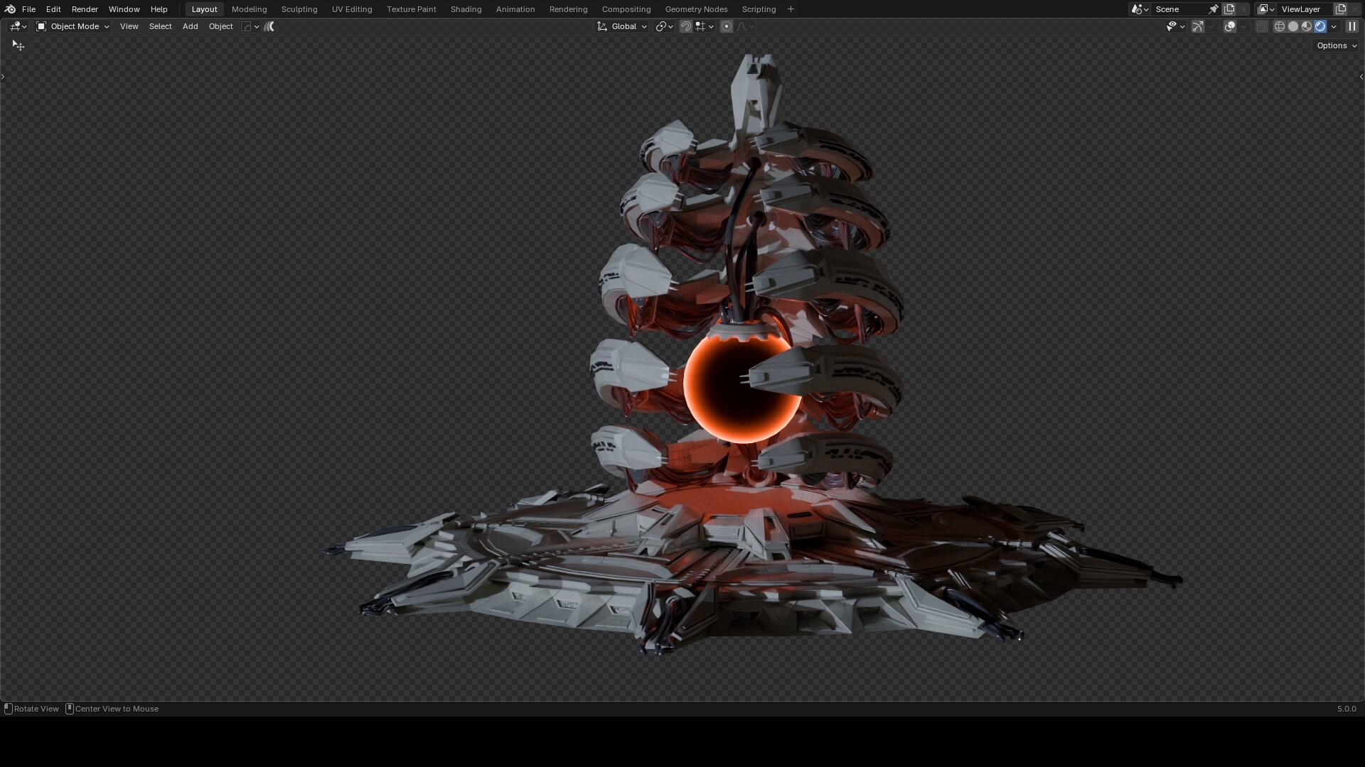 Ribcage Reactor - Blender Viewport